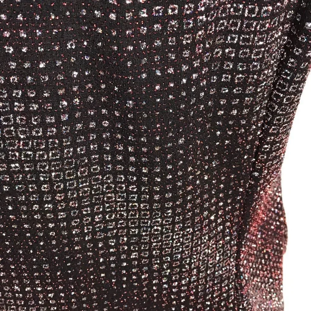Black with Red Glitter Twinset Black Satin Shawl Tuxedo Lapel